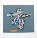 Collage, felt pen, grease pencil, 2018, 13" x 13", $500 July M