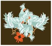 Silk screen, 18” x 20” Terrence Payne - It’s No Use Fighting Over Chicken Feed