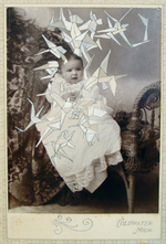 Photos augmented with graphite, gouache, acrylic, 4.25” x 6.5” Cherie Weaver - GMO-Occlusion: ILL. 111