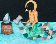 2014, Gouache on illustration board, 34.5 x 44.5 in. Adrian Landon Brooks - Bird & Axe
