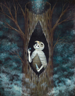 Acrylic on wood, 11” x 14” Kathleen Lolley - A Glimmer of Hope During These Dark Days