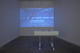 1080p video, runtime: 8:41 - high density polyethylene, aluminum, stainless steel, 2015. 50" x 63" x 36" R. Eric McMaster - A Change in Atmosphere