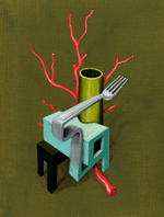 Acrylic on wood panel, 8.5” x 11” Mark Nelson - Structual Abstractions 1
