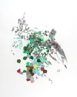 graphite and colored pencil on drafting film, 39” x 33” Leigh Anne Lester - Amalgamate Dispersion