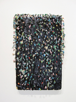 And So the Words Died Away into a Donkey’s Bray
Acrylic paint and nails on canvas mounted on wood panel, 25” x 17” x 2” Julon Pinkston - And So The Words Died
