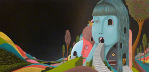 Acrylic on wood panel, 46” x 23” Mark Nelson - Mistress of Ether