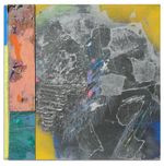 2017, mixed media painting with image transfer on multi-panel, 10x10 inches Cande Aguilar - Dry Run