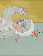 Acrylic/charcoal, graphite on panel, 12” x 16” Jennifer Davis - BigBaby