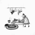 2014, Graphite, ink, and gouache on paper, 17.25” x 18” Katy Horan - A Good Milking