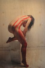 UV photo print direct on birch plywood, 23” x 34” Hernandez / Hundley - Dismount