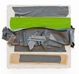 Acrylic paint and canvas mounted on wood panel, 10” x 11” x 2” Julon Pinkston - Acquisitions of Civilization