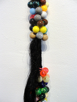 Synthetic hair, barrettes, 6’ Christina Coleman - Staff (Balls) - Detail