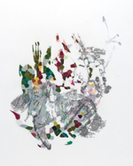 color pencil on two layers drafting film, 22" x 24" Leigh Anne Lester - Oblique Inception