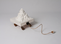 wood, metal, self-hardening clay, gesso, jute string, 10"x8"x9" Marilyn Jolly - Dukkha Wagon