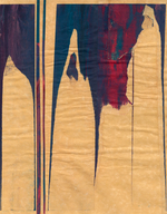 Mixed media, 12” x 15” Dana McClure - Red Meets Blue No. 15