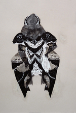 Gouache, tissue paper and pencil on paper, 11” x 14” Katy Horan - Widow