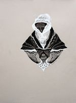 Gouache, tissue paper and pencil on paper, 10.5” x 12” Katy Horan - Spinster #1