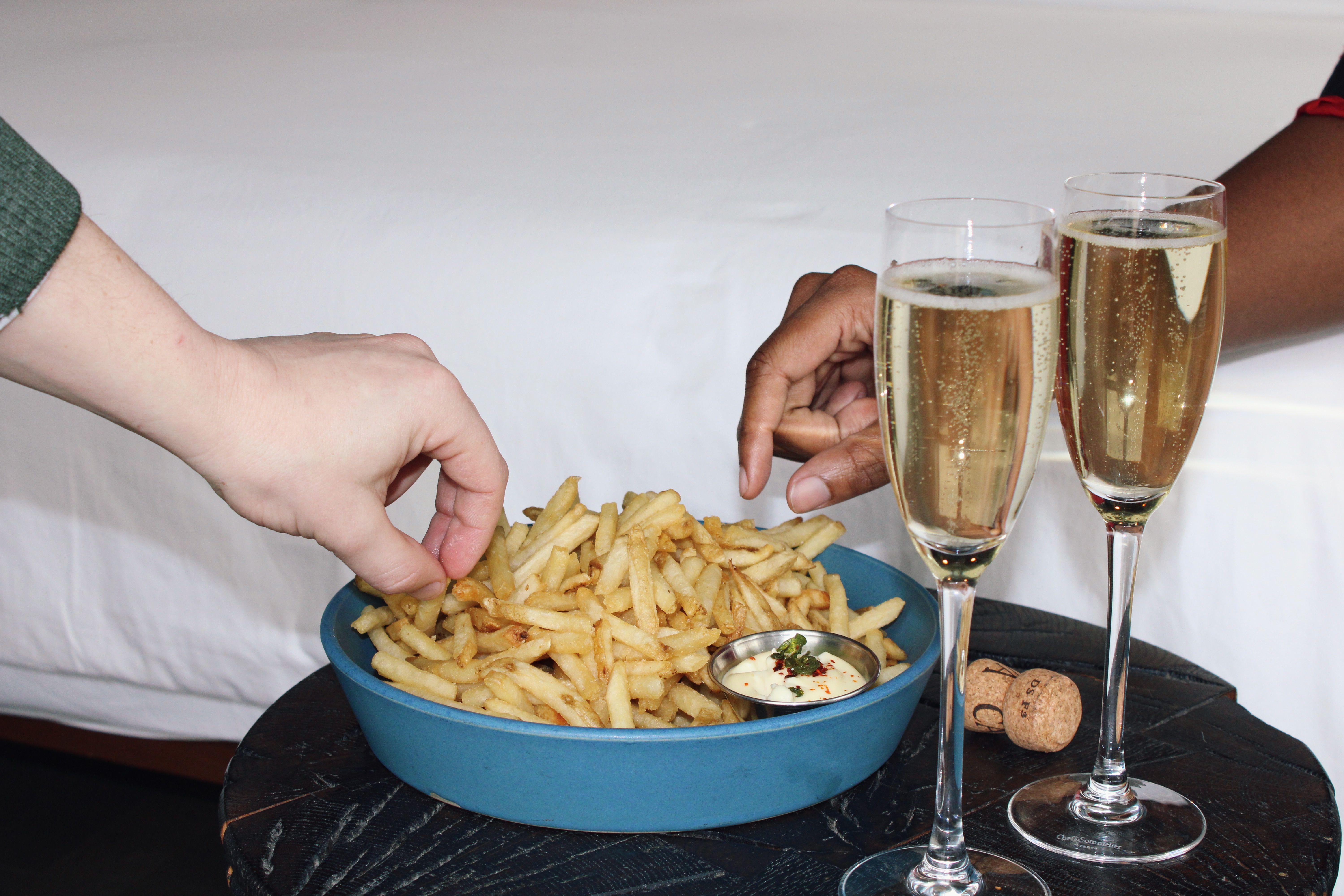 Fries + Champagne at South Congress Hotel