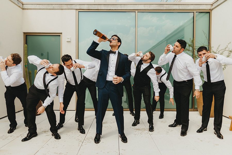 Groom photo at South Congress Hotel