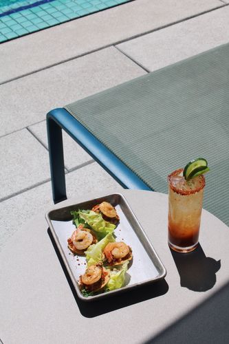 Shrimp Tostadas at South Congress Hotel Austin Poolside Dining