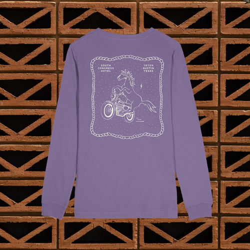 Long sleeve t-shirt at South Congress Hotel SCH Let's Ride Long Sleeve Tee