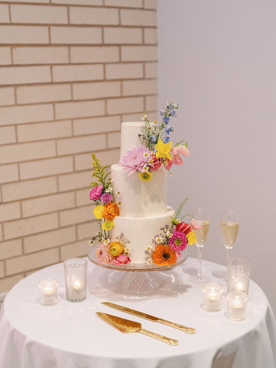 Wedding Ceremony with Champagne and Cake Wedding Cake and Champagne