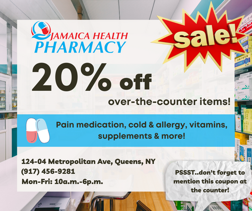 Jamaica Health Pharmacy OTC Coupon Ad