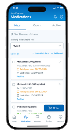 Patient Portal medications screen
