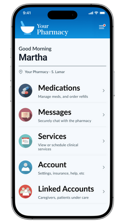 Patient Portal home screen