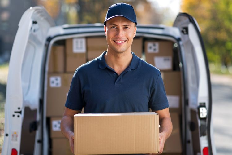 Delivery driver with a package Delivery