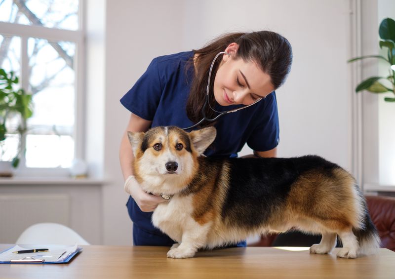 Doctor working with a dog Pet Care