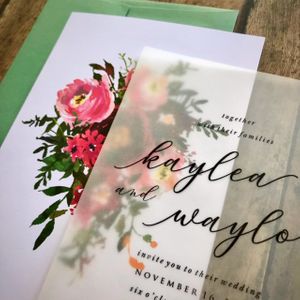 watercolor spring florals with vellum