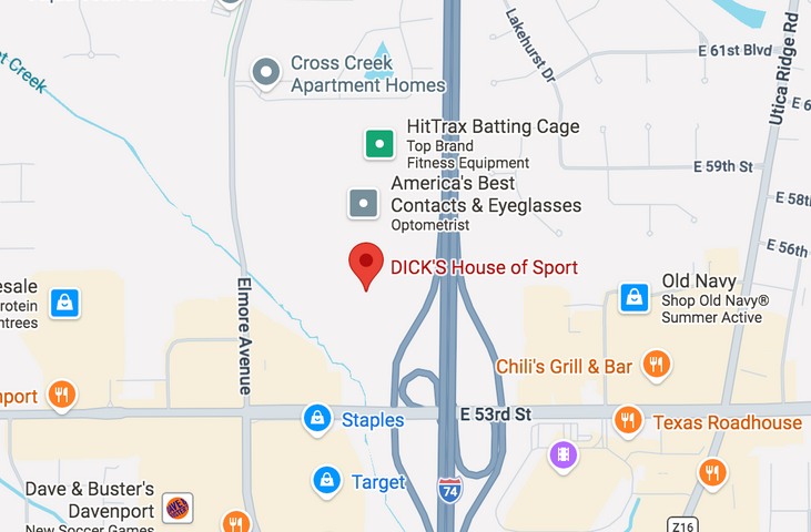 Map of Dicks House of Sport Davenport Stroller Barre Class MapofDicksHouseofSportDavenport.png