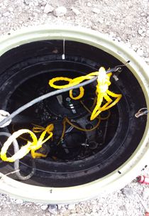 sewage ejector system with no float wire