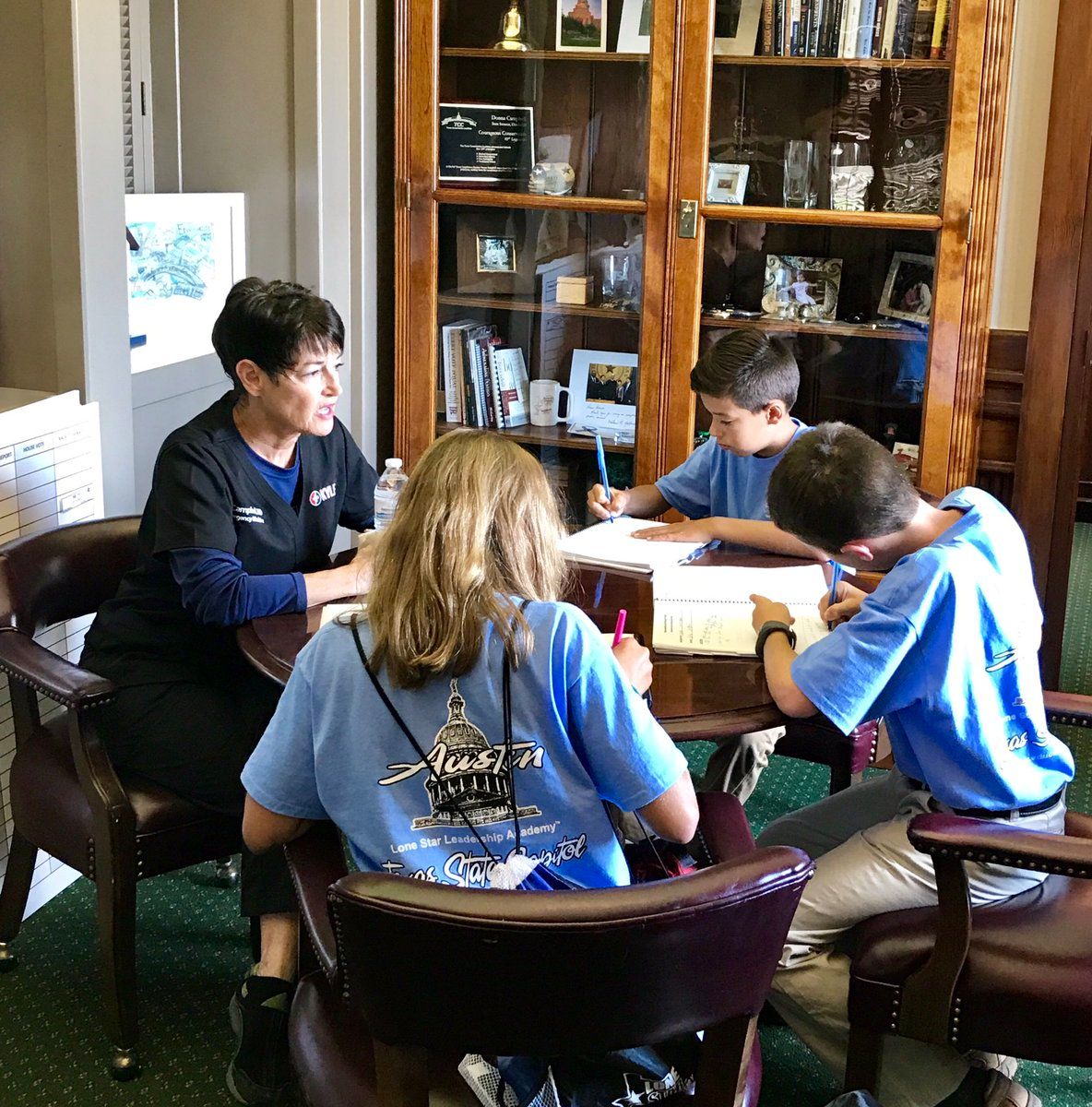 Senator Campbell with students summer 2017.jpg