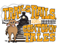 Trails, Rails, and Cowtown Tales logo, 200 pixels wide.png
