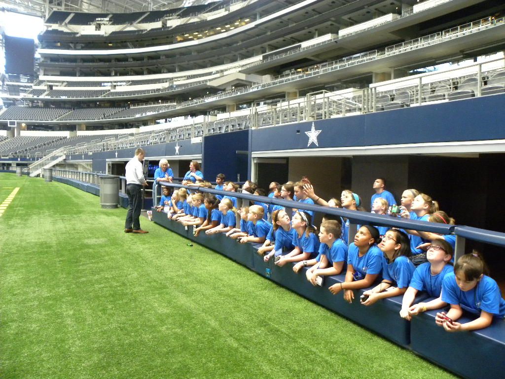 Dallas Cowboys Enrichment and Big High School Stadiums Stock Photo