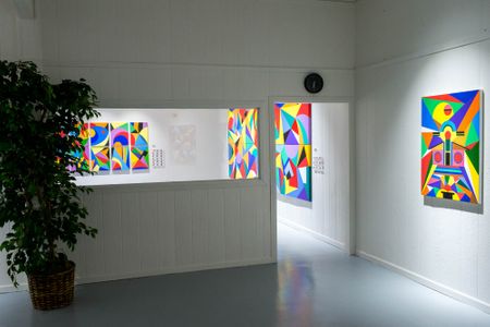 Racae Meyer - 13 Geometric Fantasy Balancing Flight Rhythm in Motion thru Window.jpg