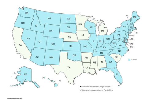 State Licenses Map Promise Pharmacy 03062024.png