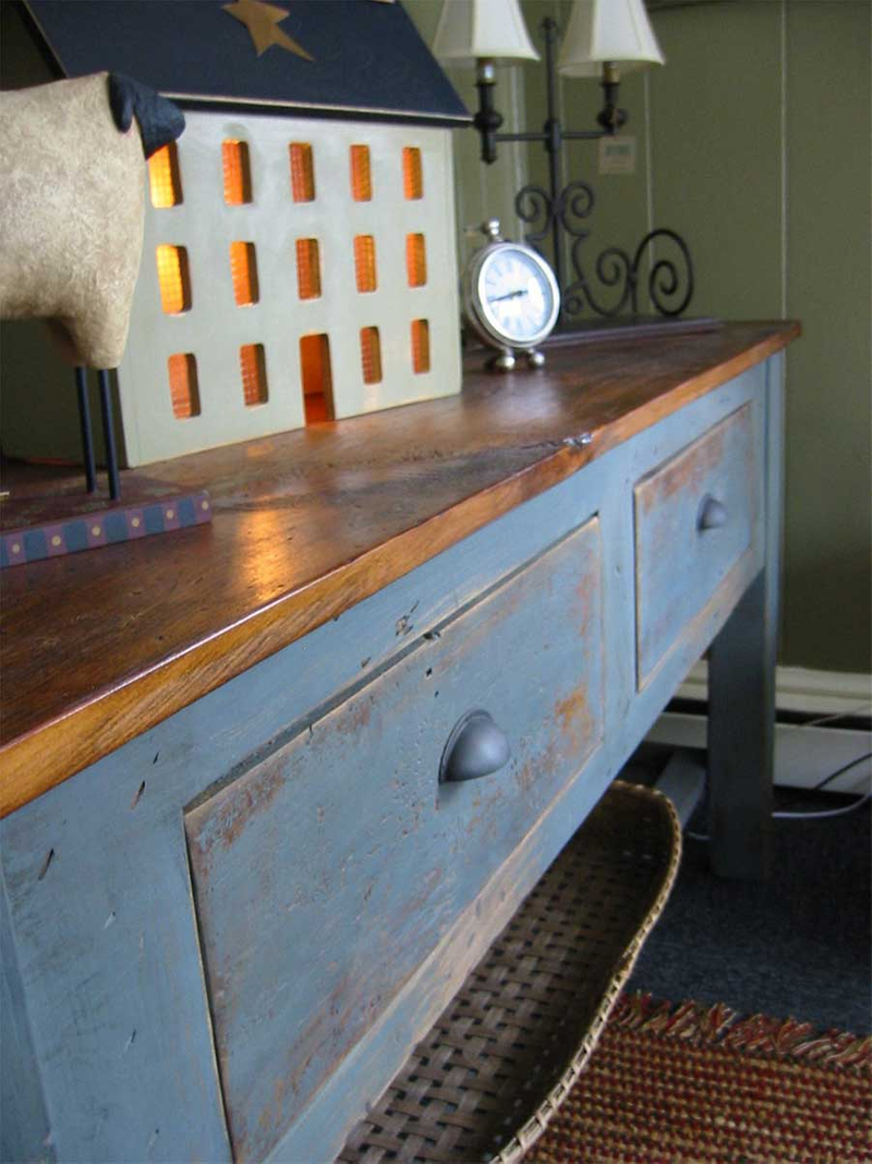 blue sideboard