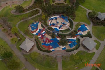 Aerial view of playground Bill Barber Memorial Park