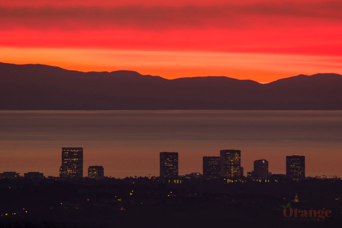 Sunset over Fashion Island