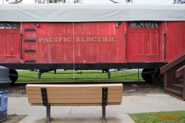 Original red car in Seal Beach Pacific Electric Railway