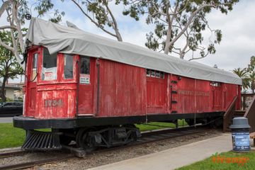 Original red car in Seal Beach Pacific Electric Railway