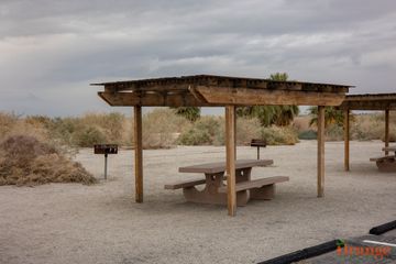 Benches with shade and BBQ's Salton Sea State Park