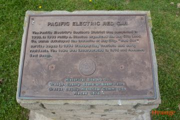 Red car plaque Pacific Electric Railway