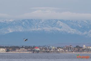 Huntington Beach Pier with Mt Baldy Huntington Beach Pier