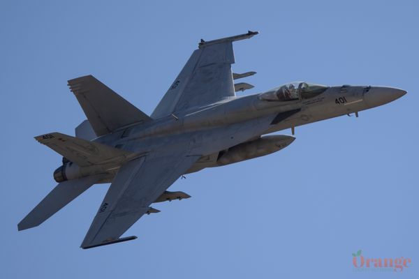 F-18 flying over Kern River Kern River