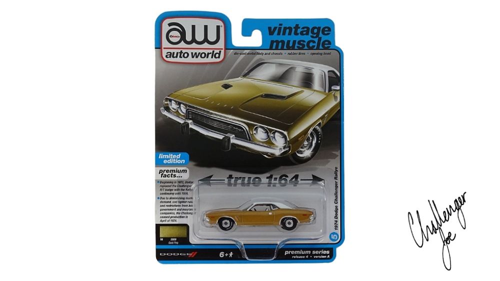 Auto World 1974 Dodge Challenger Rallye in Gold