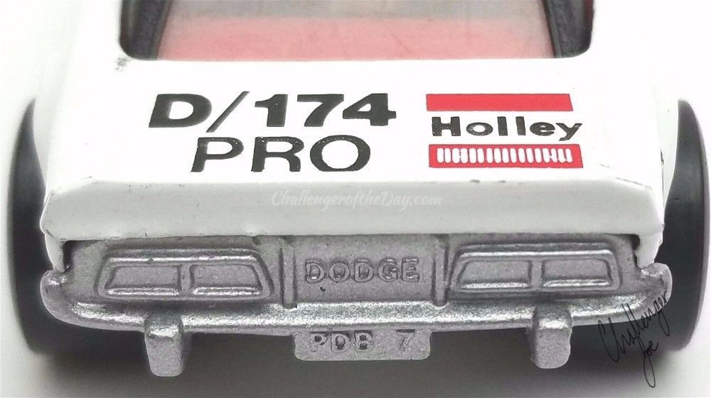 Close up rear view of the Matchbox White Toyman Challenger MB White Toyman RVCU